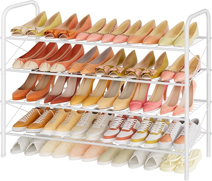 Hoctieon 4 Tier Mesh Style Shoe Rack, Entryway Shoe Shelf, Shoe Storage by Hoctieon