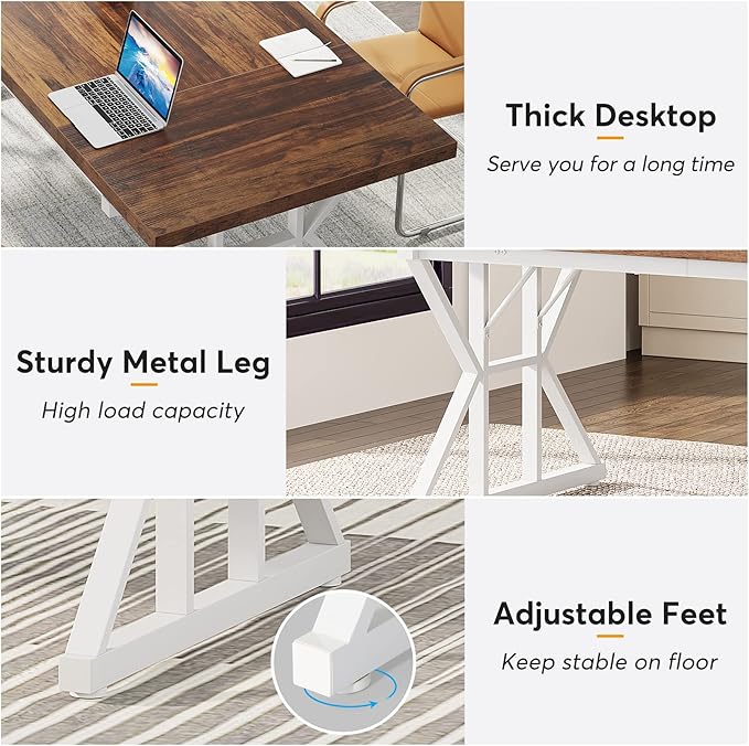Tribesigns 70.8-Inch Executive Desk, Large Computer Office Desk Workstation - Image 5