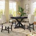 SogesPower 5-Piece Retro Dining Table Set, Round Farmhouse Kitchen Table Set by SogesPower