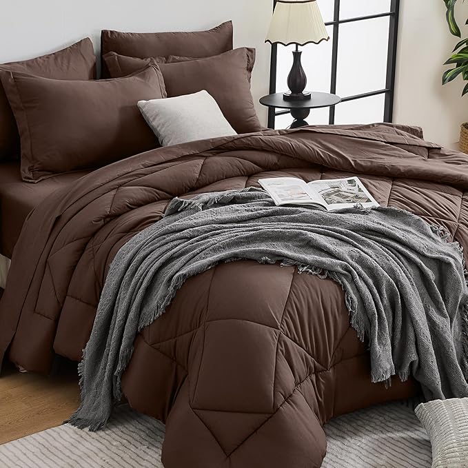HEVUMYI Brown King Comforter Set by HEVUMYI