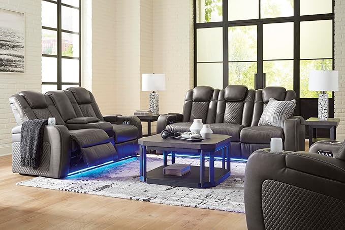Signature Design by Ashley Fyne-Dyme Contemporary Power Reclining Loveseat - Image 22