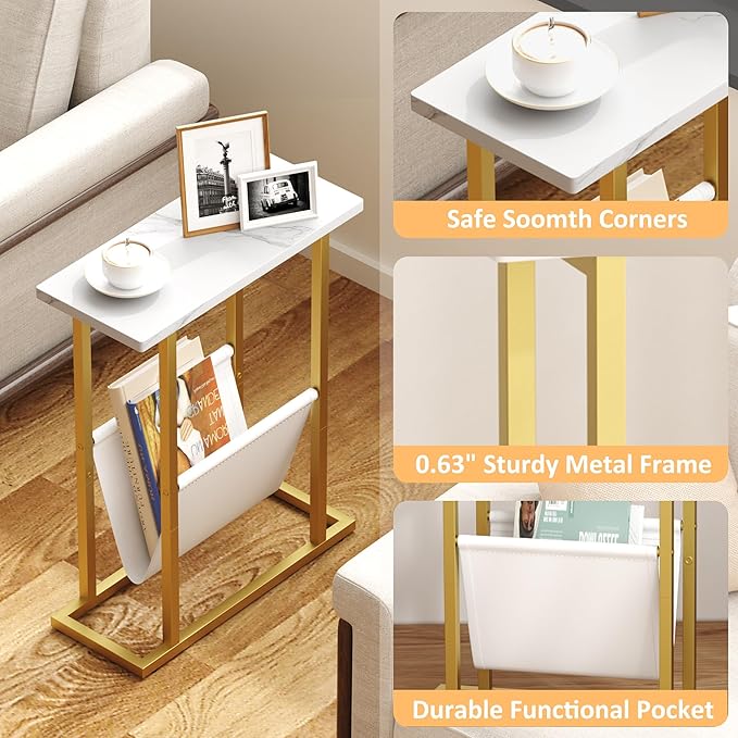 Yusong Narrow Side Table for Small Spaces, Small End Table - Image 4
