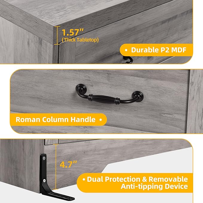YITAHOME Grey Drawers TV Stand for 65 inches - Image 5