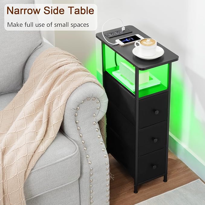 Narrow End Tables Living Room Set of 2 - Image 4