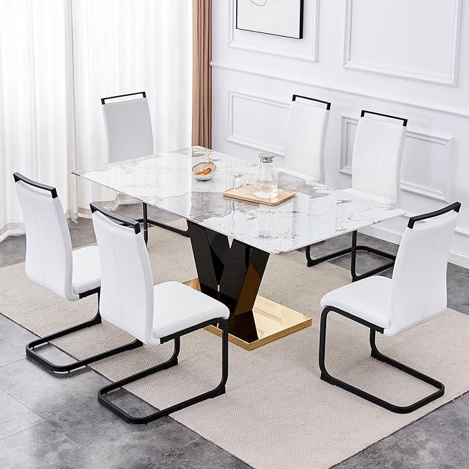 Modern Dining Chairs Set of 6, High Back Kitchen Chairs, Side Room Chair - Image 2