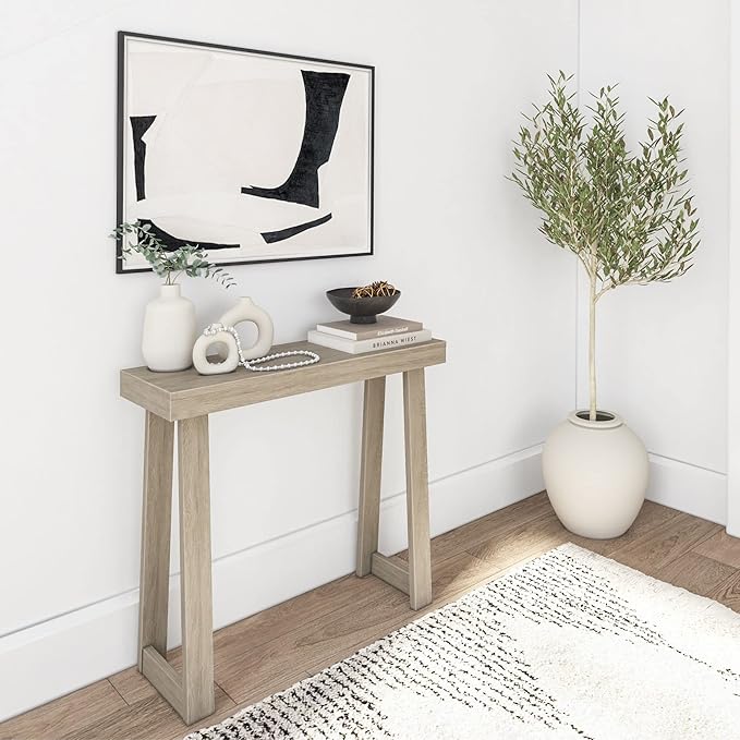 Plank+Beam Solid Wood Console Table, 36 Inch, Sofa Table, Narrow Entryway Table by PlankBeam