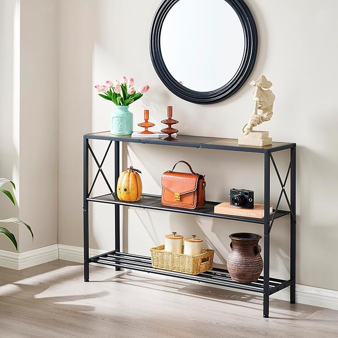 Hoctieon Industrial Console Table, 3 Tier Entryway Table, Hallway Table - Image 10