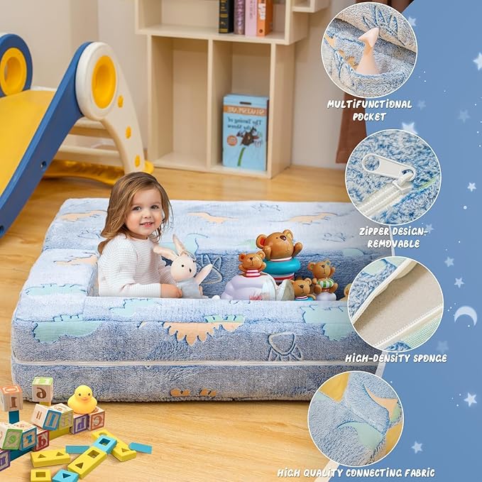 Lamerge Toddler Couch Glow in The Dark Toddler Fold Out Couch - Image 8