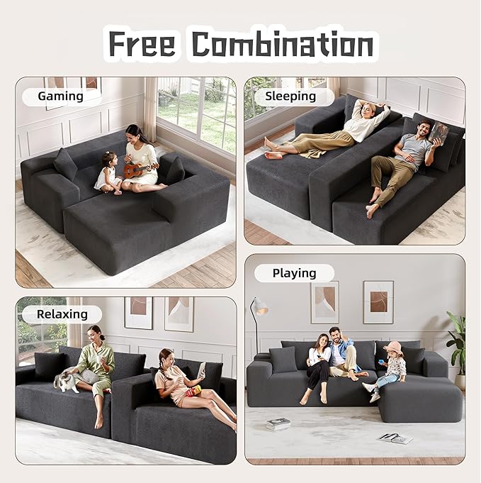 Cloud Sectional Couch, 104”L-Shape Oversized Sofa - Image 3