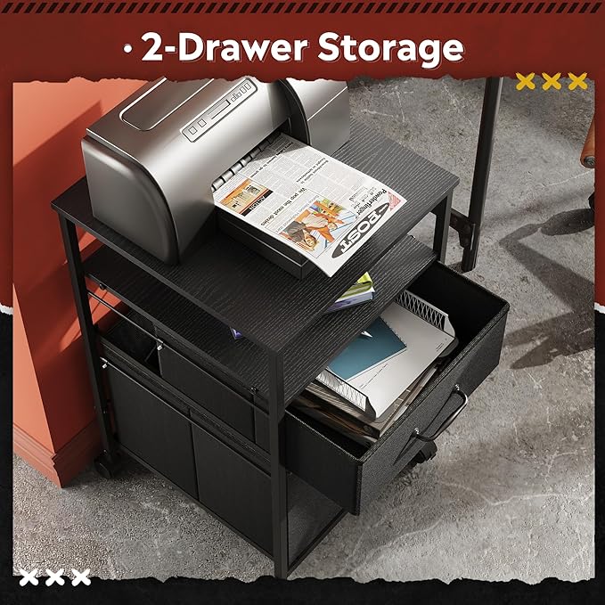 DEVAISE Mobile File Cabinet, Rolling Printer Stand - Image 4