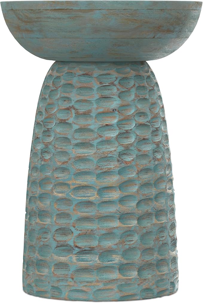 SIMPLIHOME Boyd 13-inch Wide Solid Mango End Table in Teal Wash, - Image 6