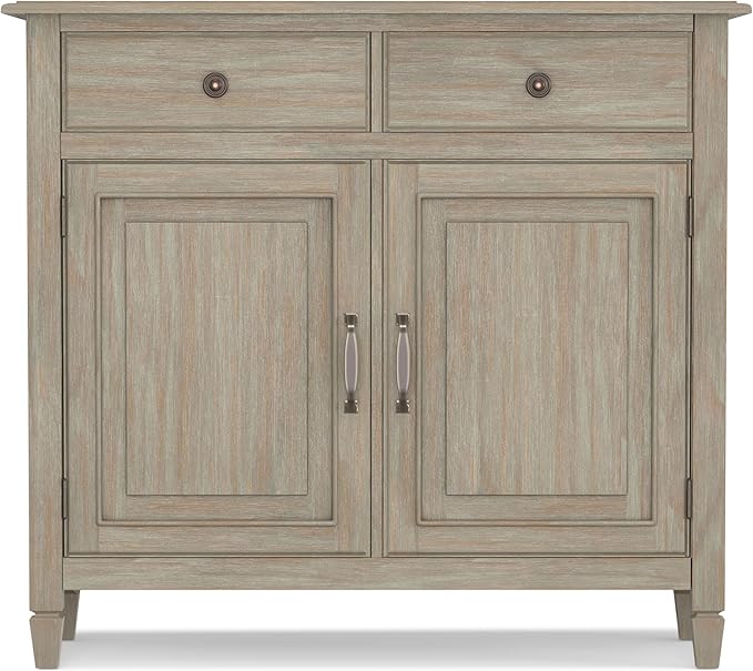 SIMPLIHOME Connaught 40-inch Wide Solid Wood Storage Cabinet in Distressed Grey - Image 6