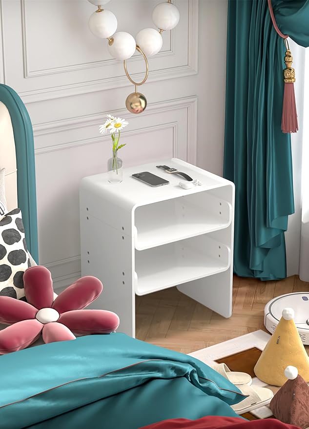 Clear Acrylic 3-Tier End Table/Nightstand – Sleek Bedside Storage - Image 4