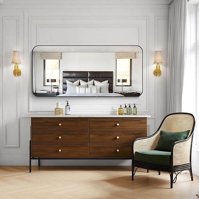 KOCUUY Black Bathroom Mirror 60"x28", Large Vanity Mirror - Image 3