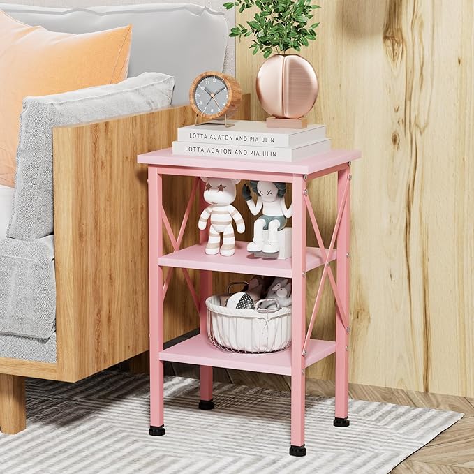 VECELO Modern Nightstands X-Design Side End Table Night Stand - Image 6