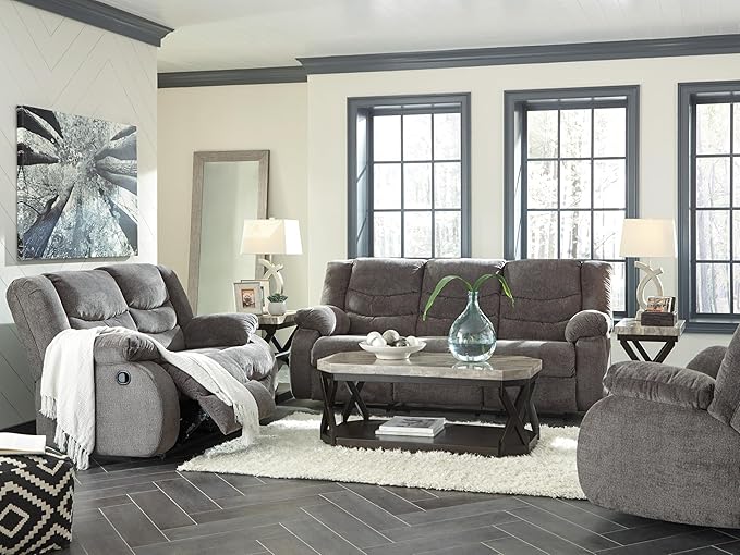 Signature Design by Ashley Tulen Modern Manual Pull Tab Reclining Sofa - Image 11