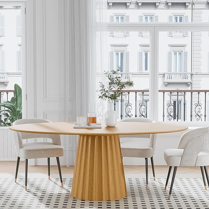Casaphoria 67" Oval Dining Table, Modern Wood Kitchen Table - Image 9