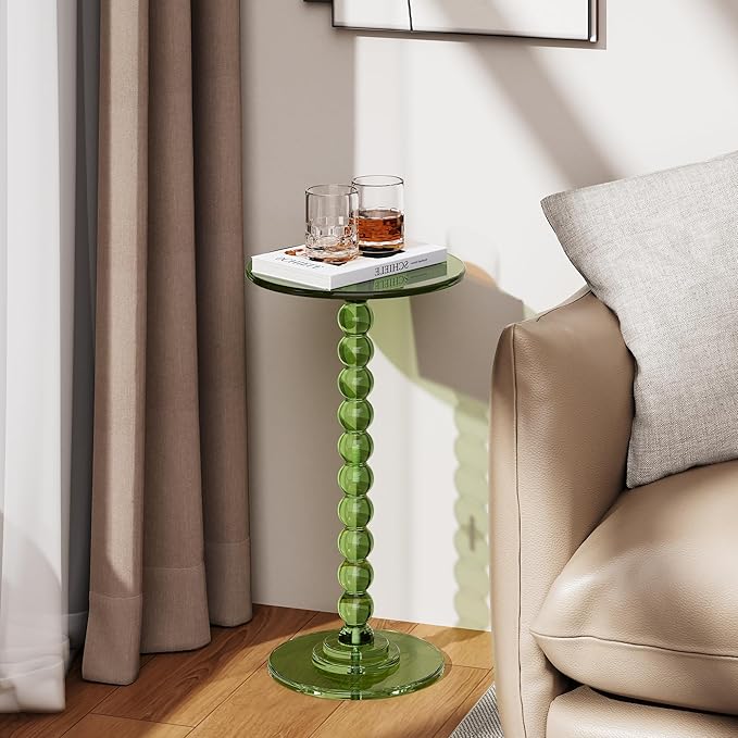 Acrylic Side Table, End Table Round Top - Image 7