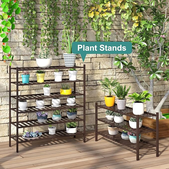 Long Shoe Rack, Bamboo Wood Shoe Rack - Image 6