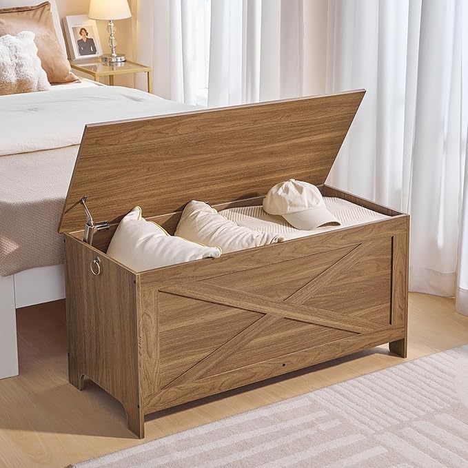 39.4" Toy Chest, Sturdy Entryway Storage Chest - Image 5