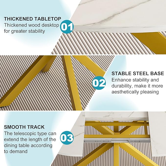 43"- 59" Extendable Dining Table - Image 3