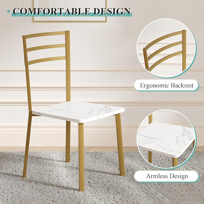 VECELO Small Round Dining Table Set - Image 6