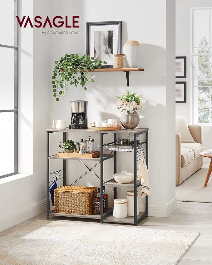 VASAGLE ALINRU Kitchen Baker’s Rack, Coffee Bar, Microwave Oven Stand, - Image 2
