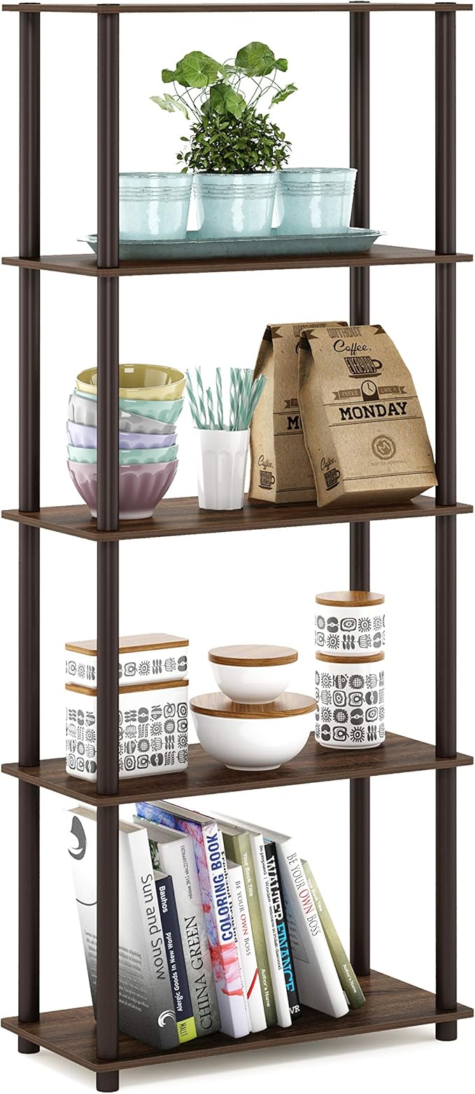 Furinno Turn-N-Tube 5-Tier Multipurpose Shelf / Display Rack / Storage Shelf / by Furinno-FitsYourSpaceFitsYourBudget