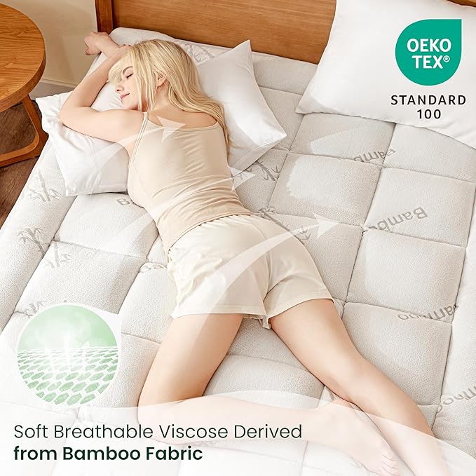 Love's cabin King Size Mattress Topper, Rayon Derived from Bamboo, 900 GSM - Image 5