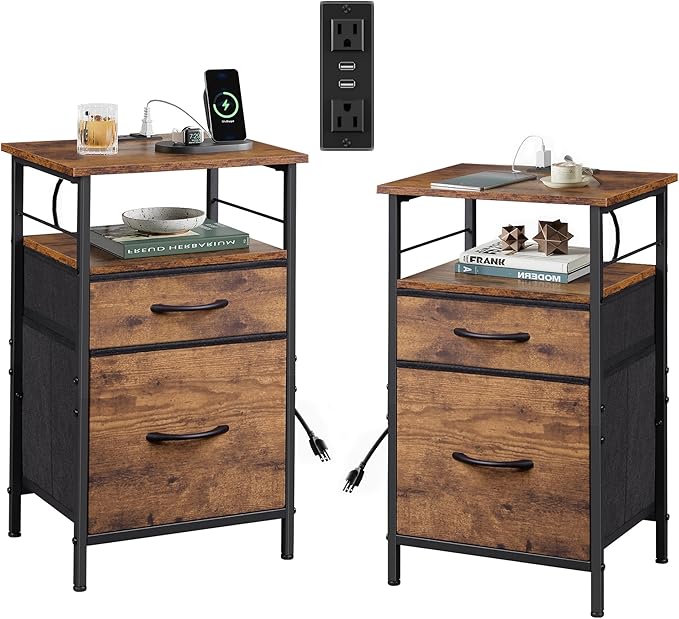 WLIVE Night Stand Set 2, Nightstand by WLIVE