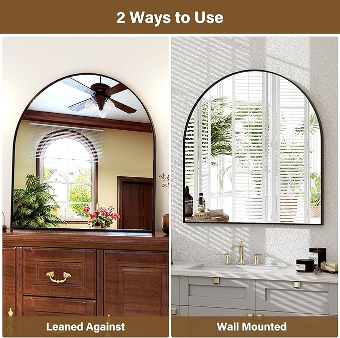 Arched Bathroom Mirror 32" x 34" - Image 5