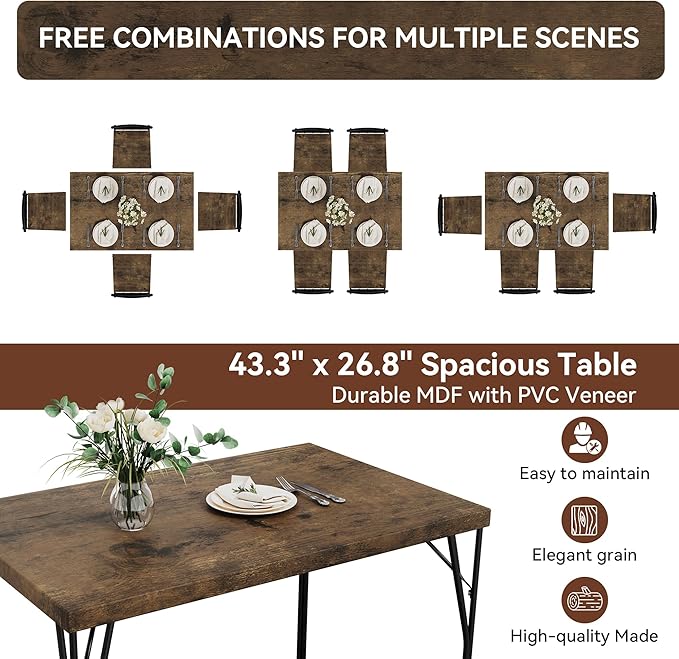Vipbear Kitchen Dining Table Set - Image 8