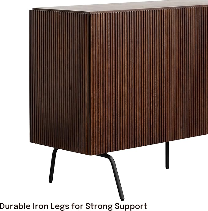 NTC Veil Modern Sideboard with 3 Doors, Buffet Cabinet with Vertical Groove - Image 4