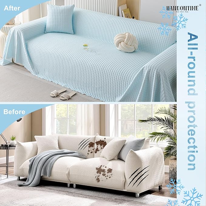 HANDONTIME Cooling Dog Couch Cover Ice Silk Washable & Breathable Pet Sofa - Image 5