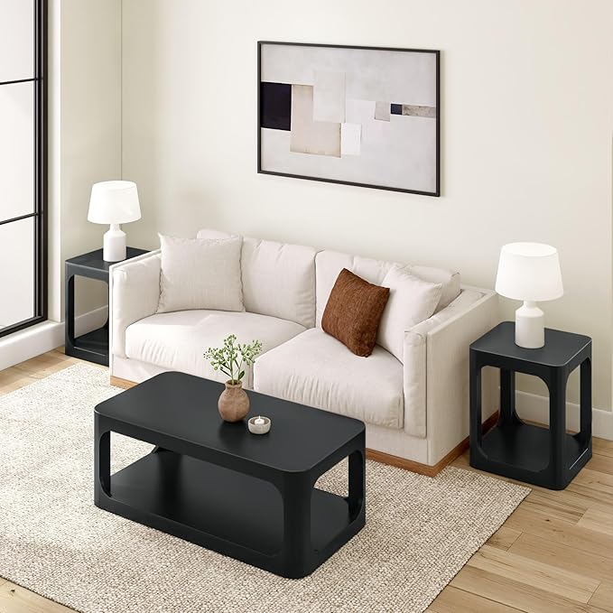 Plank+Beam Forma Coffee Table, Solid Wood 48 Inch Modern Coffee Table - Image 6