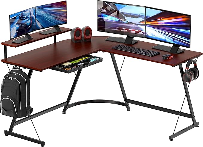 SHW 51 x 51 Inches Vista L-Shaped Desk by SHW