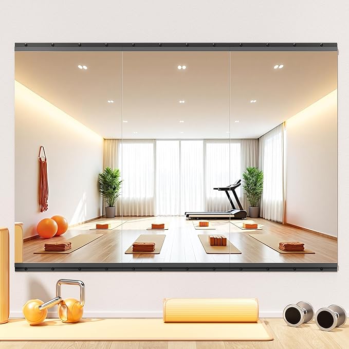 Hasipu 3 Pcs 48''x24'' Home Gym Mirror Large Full Length Wall Mounted Full Body - Image 2