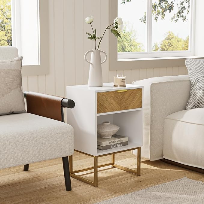 Masupu Extra Large Nightstand, Boho Night Stand Modern Farmhouse Wood Bedside - Image 3