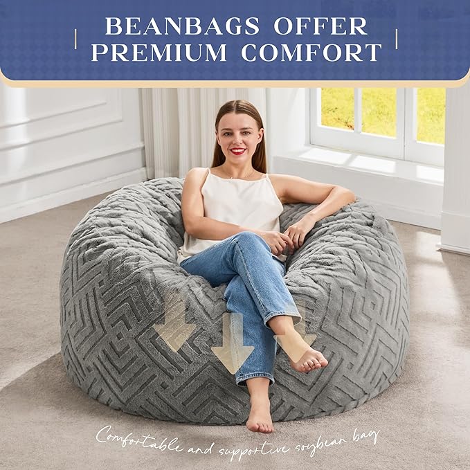 Hobestluk Bean Bag Chairs Adults Beanbag Chair - Image 6