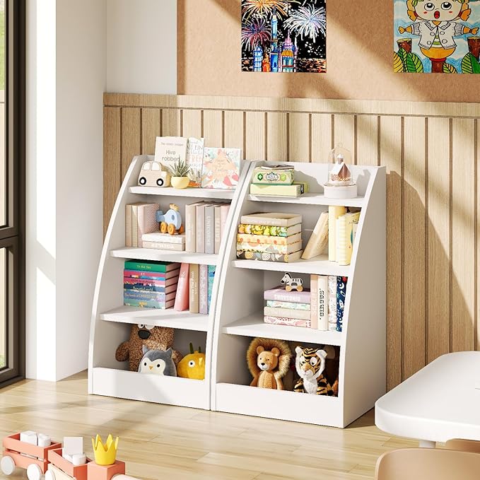 Kids Bookshelf and Toy Organizer, 4 Tier Kids Book Shelf - Image 3