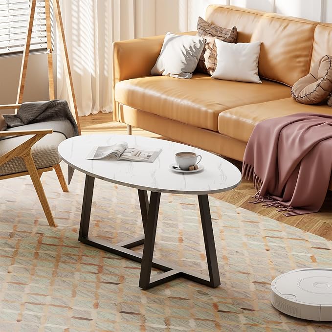 Coffee Table Small Oval Table, Modern Center Tea Tables - Image 4