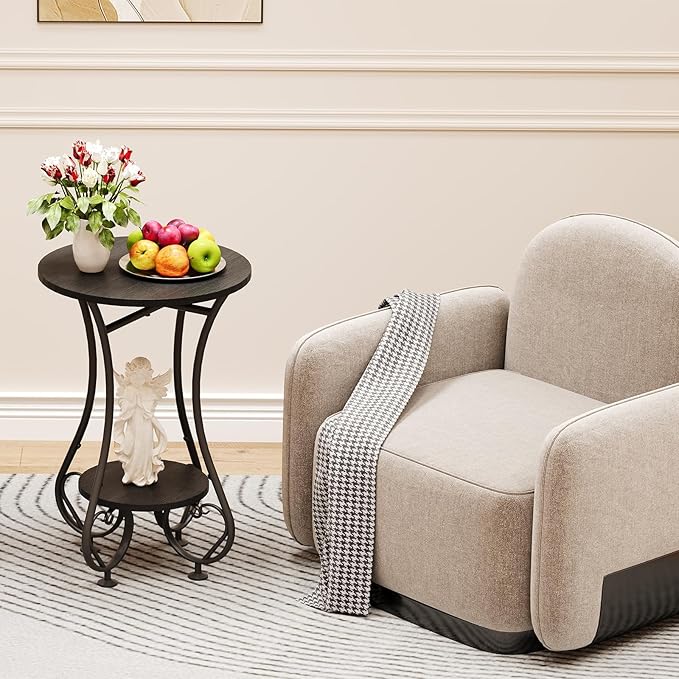 Side Table, Small Round End Table - Image 7
