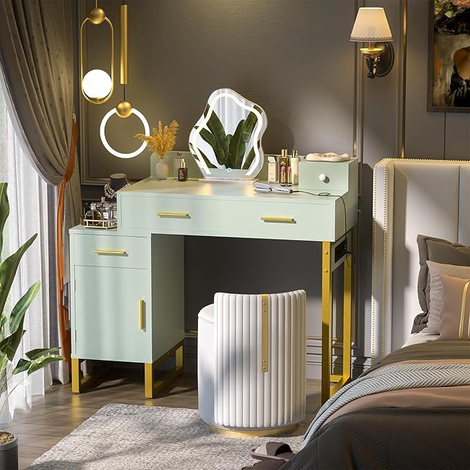 Vanity Desk with 4 Storage Drawers - Image 2