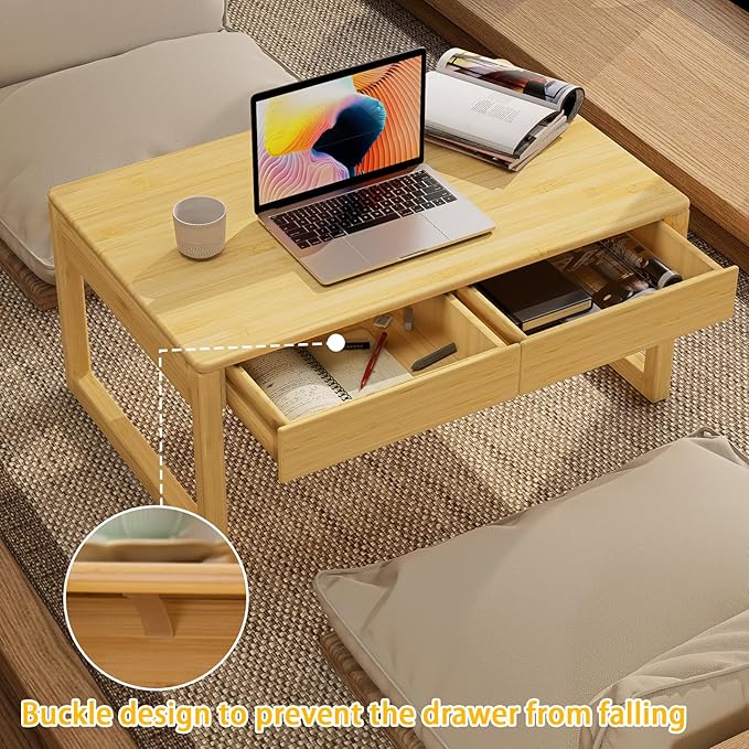 Japanese Floor Coffee Table, Bamboo Low Table, Japanese Tea Table - Image 4