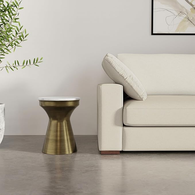 SIMPLIHOME Raquel Modern Contemporary 14 inch Wide Metal Side Table in White / - Image 13