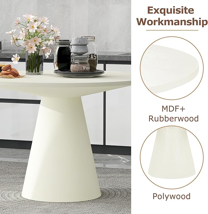 Wooden Kitchen Round Dining Table - Image 6