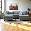 Couches for Living Room Modern L Shaped Couch Comfy Linen Fabric 3 Pieces by LynginsCreativeLife