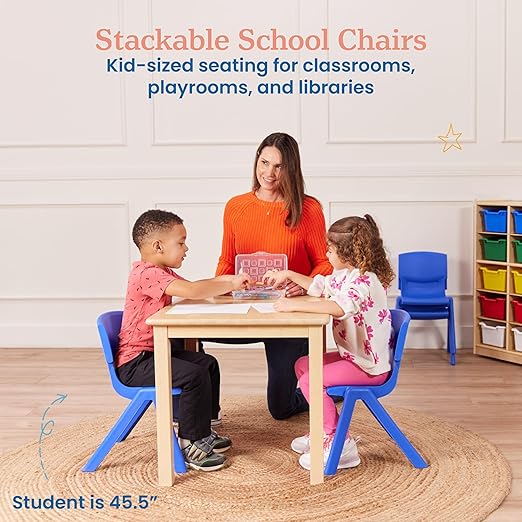 ECR4Kids 12in Plastic School Stack Chair, Classroom Furniture - Image 4