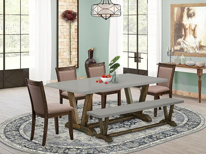 East West Furniture V797MZ748-6 6 Piece Modern Dining Table Set Contains a - Image 2