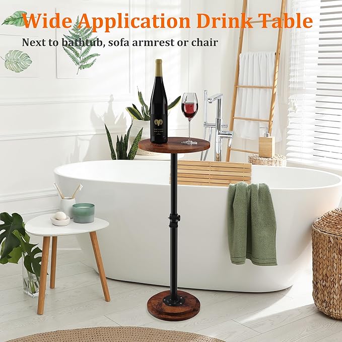 Drink Table, Small Round Side Table - Image 6